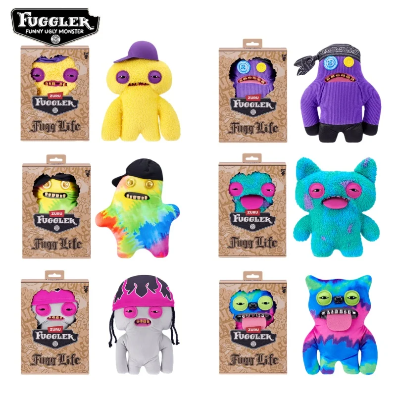 Original Fuggler Fugg Life Plush Monster Doll Big Eyed Tooth Monster Peluche Toy Soft Pillow Collection Birthday Gifts Big Doll
