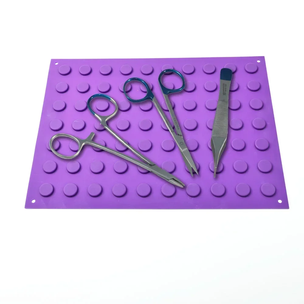 3pcs Arrival purple color silicone reusable  Magnetics Instrument surgicsal Mat instrument surgicsal mat/30*40cm