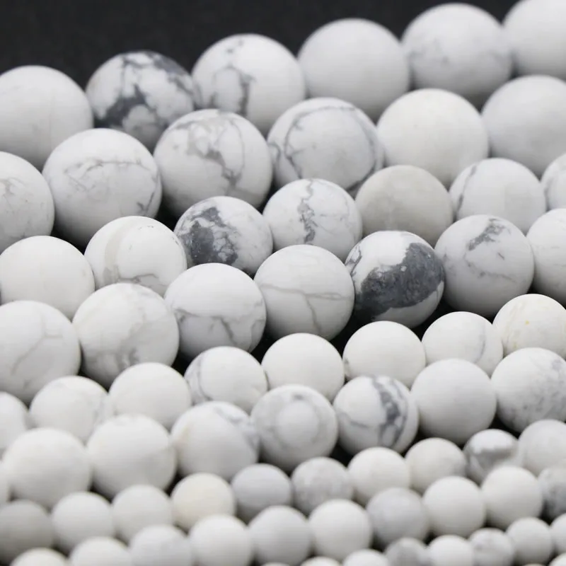 Natural Stone White Howlite Turquoises Round Loose Beads 15