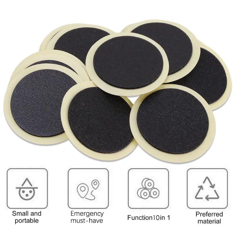 Hot Sale Bicycle No Glue Patch Flat Tire Repair Rubber Patch Sealant Bicycle Inner Tube Repair Tool Safe Riding Accessories