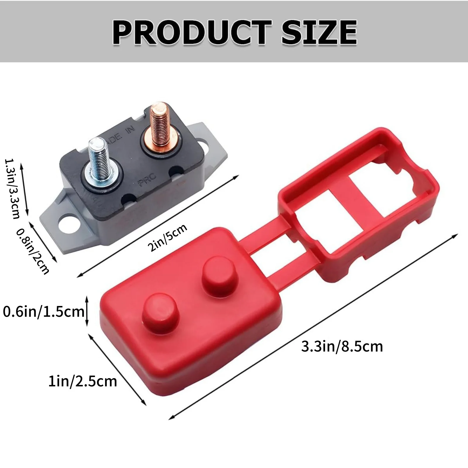 1Pair 50A Auto Reset Circuit Breaker DC 12V-24V with Thermal Protection Splash Proof Design Pair, Waterproof Car RV Boat Truck