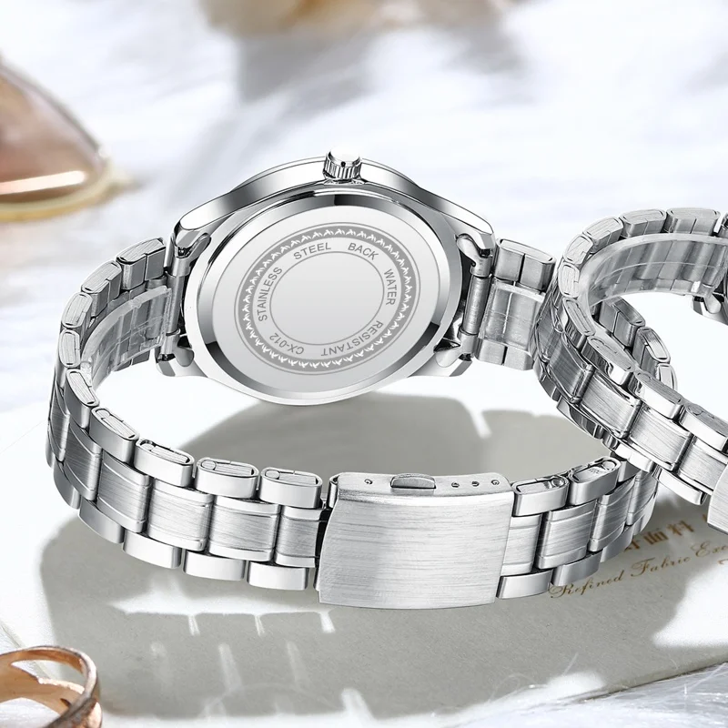 CHENXI 012 Reloj de cuarzo para hombre Reloj de pulsera simple de moda Calendario Luminoso Resistente al agua Relojes de negocios de acero inoxidable para hombres