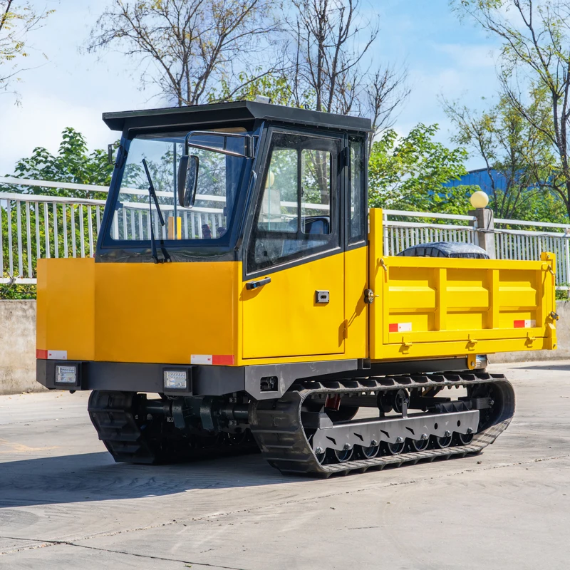 Customized Enclosed Cab 3 Ton Tracked Transporter Crawler Carrier Transport Vehicle Heavy Duty Rubber Track CE Certified