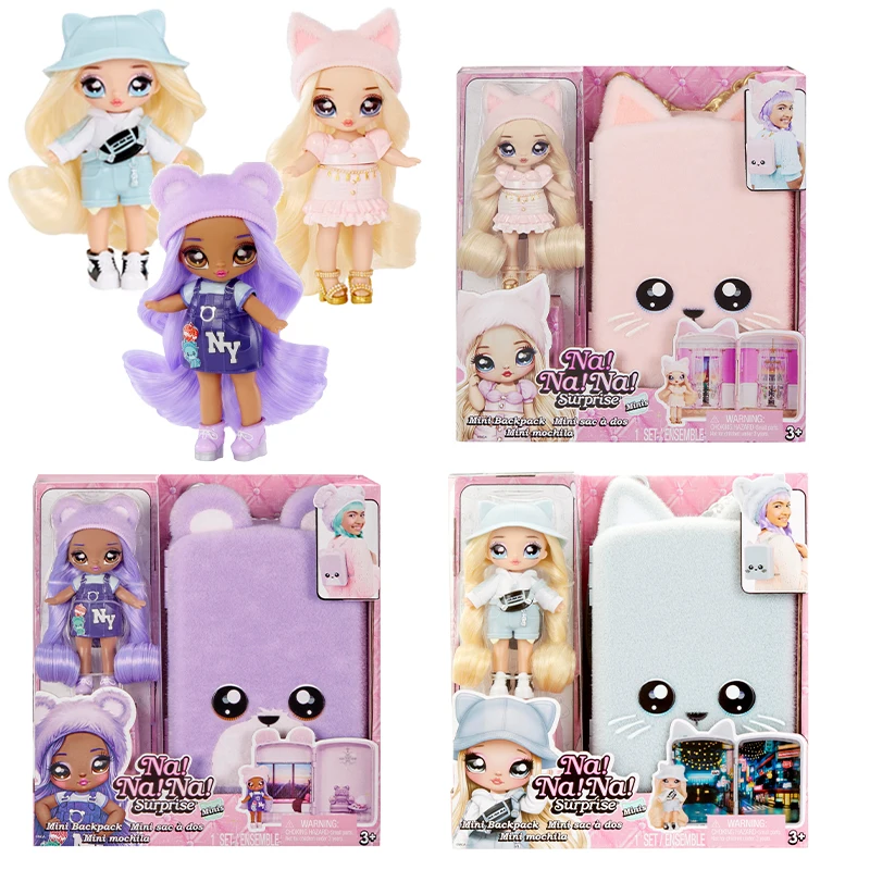 

Na! Na! Na! Surprise Mini Backpack Bedroom Khloe Kitty Fashion Doll Playset Functional Fuzzy Mini Backpack Girls Birthday Gifts