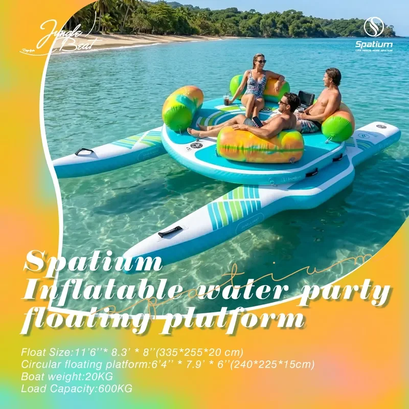 2026 New, High Quality Spatium Drop Stitch PVC Inflatable Floating Platform 600kg Load Bearing Sofa for Outdoor Water