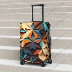 Geo Print Suitcase Cover Fashion Abstract Vintage Holiday Business Strectch Luggage Supplies Protector