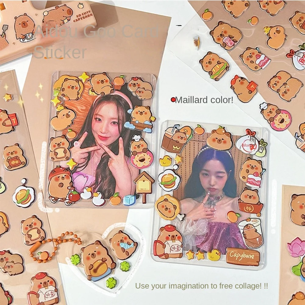 New PVC Capybara Bubble Stickers Lovely 3D Hand Accounting Stickers Easy To Tear Off Reusable Stationery Stickers