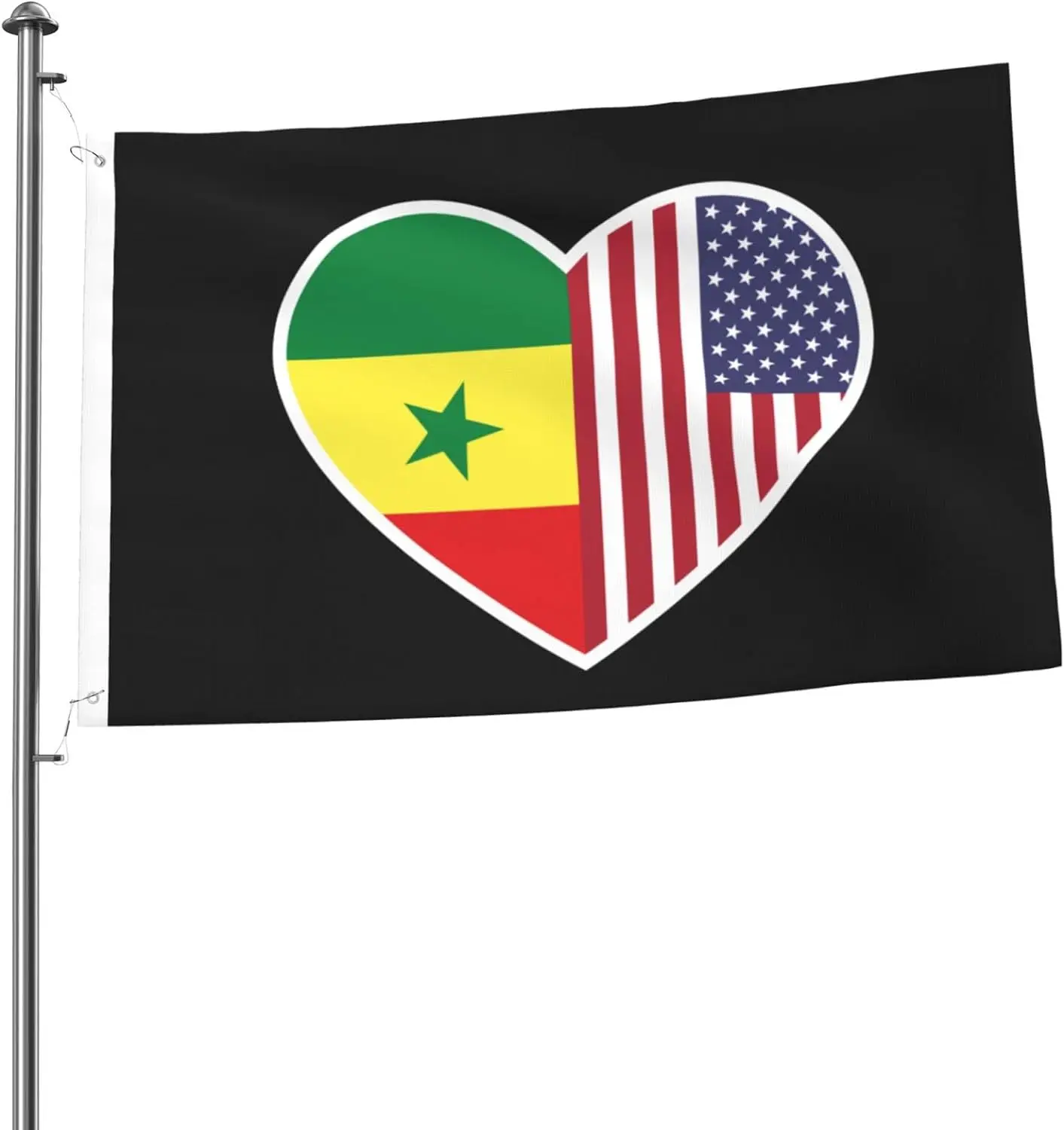 Flagnshow 100% Polyester I Love America And Senegal Flags