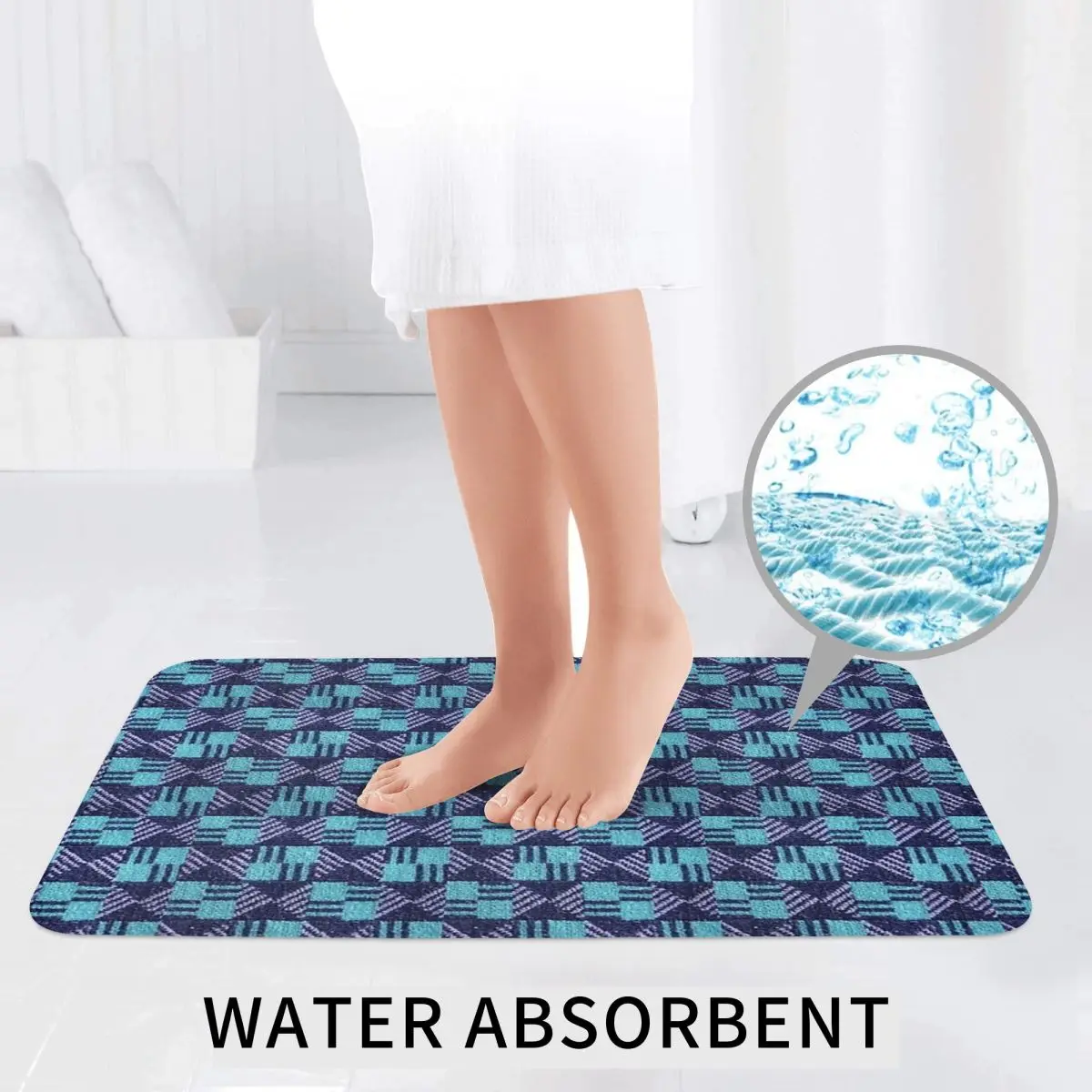 Waterloo And City Line London Underground Seat Cover Moquette 3 Pcs Bath Mat Bathroom Set Toilet Lid Cover Carpet Floor Rug