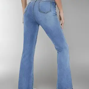Taille für Frauen gewaschene Jeans, heiße Jeans, Gewichtsverlust, europäischer und amerikanischer Stil, lässig, vielseitig, heiß, neu 8 Hauptverkäufe Calca Damen -Farbjeans - №4