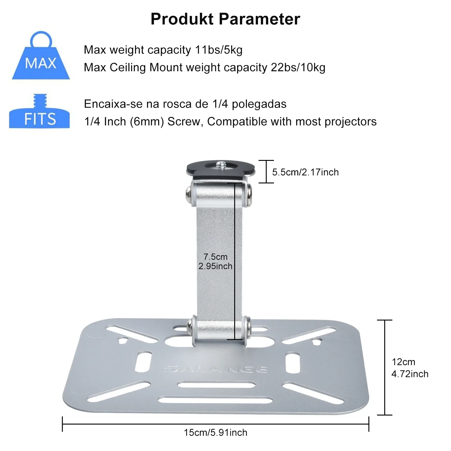 Salange Desktop Projector holder Stand Table Mobile Projector Mount Removable Adjustable Universal Projectors Bracket Holder