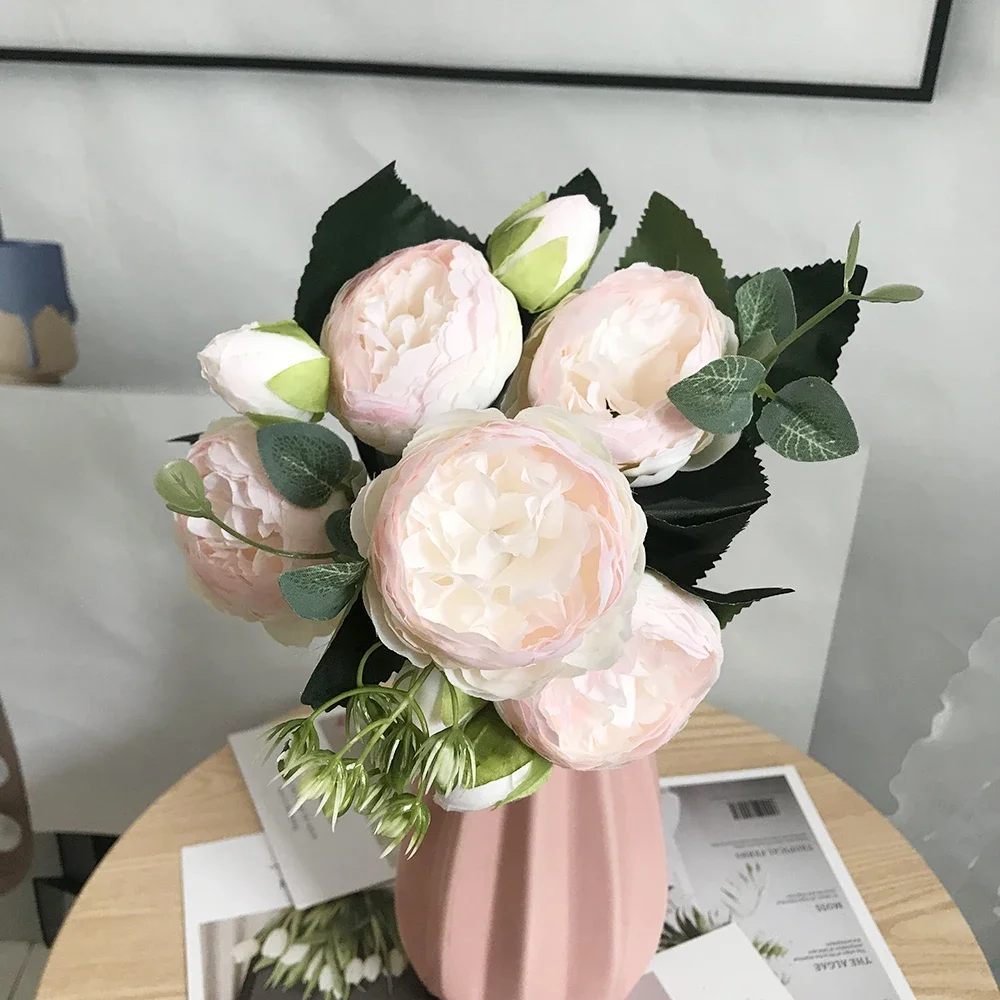 2025 Beautiful Rose Peony Artificial Silk Flowers Small bouquet flores Home Party Spring Wedding Decoration  Fake Flower