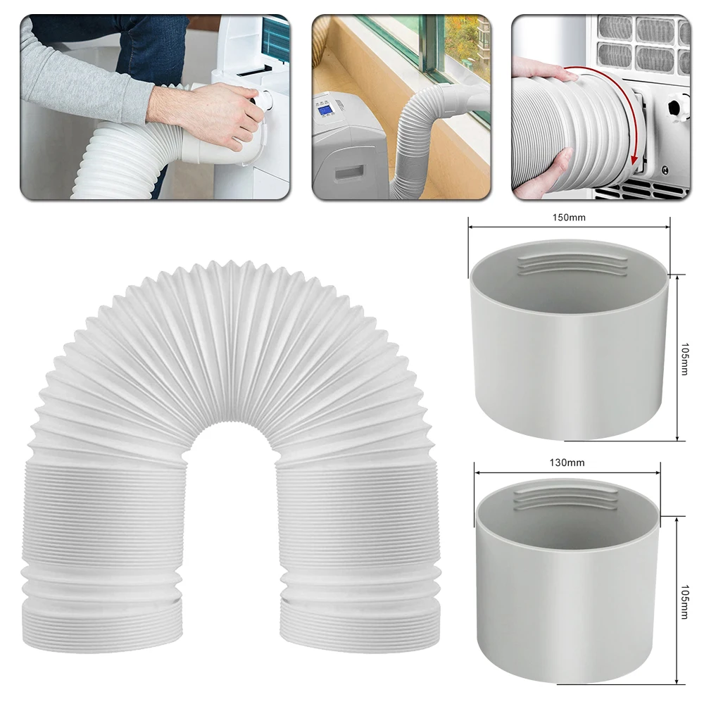 

Портативный шланг кондиционера 130/150 мм, выхлопной шланг переменного тока с резьбой против часовой стрелки, детали кондиционера, разъем выхлопного шланга