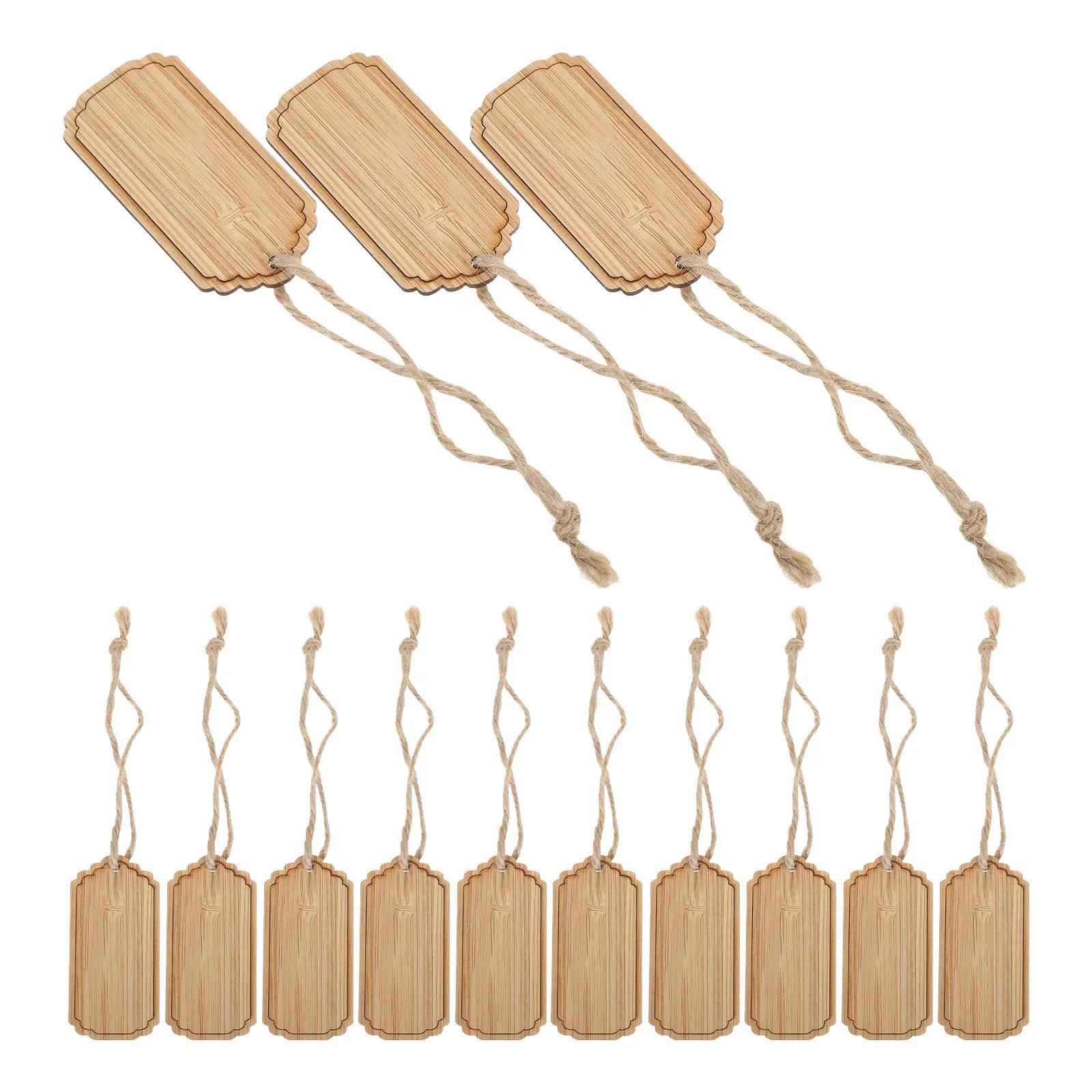 20Pcs Bamboo Plant Tags Blank Hanging Labels String Indoor Outdoor Reusable Garden Plant Markers Decorative Flower Pot Vegetable