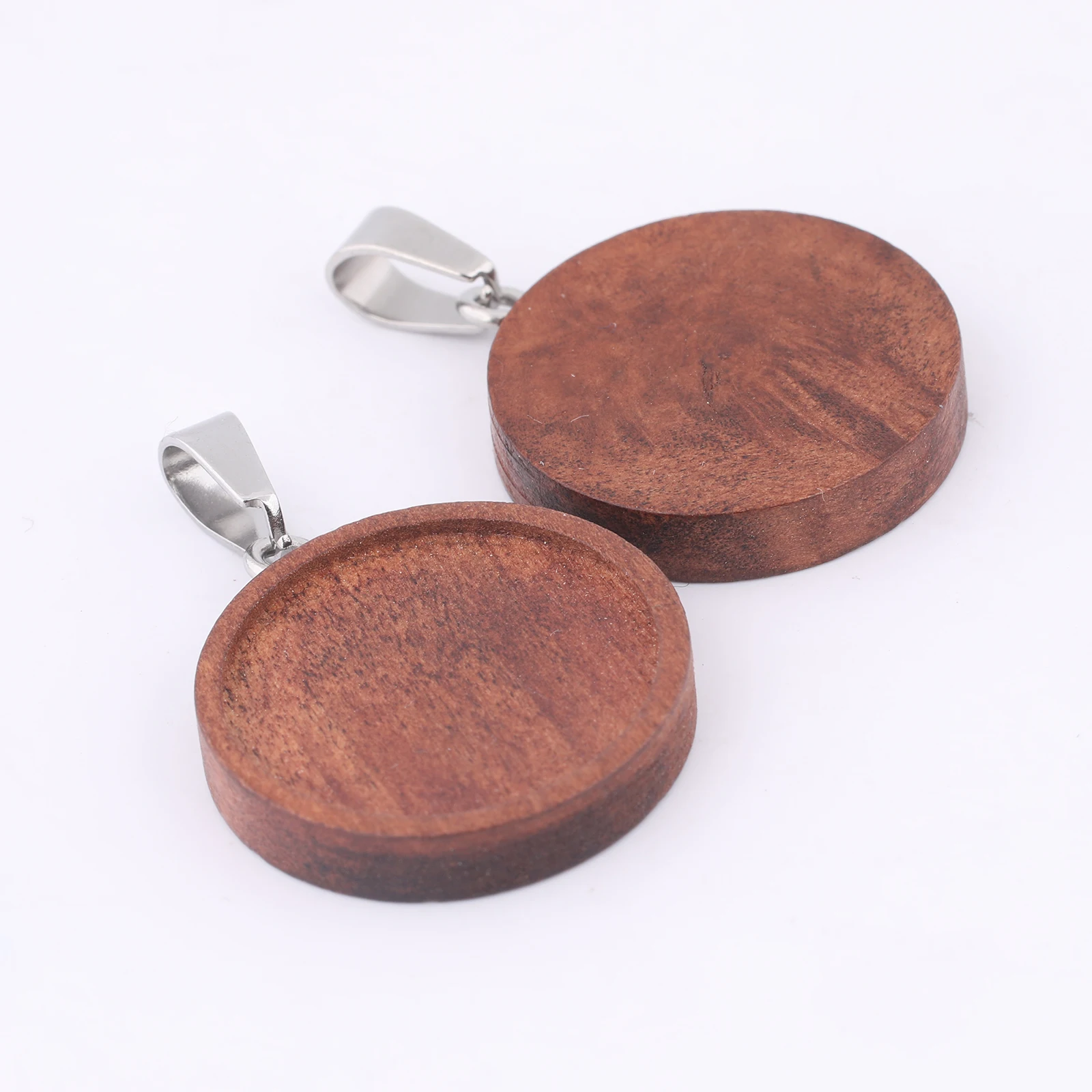 10pcs 20mm wood cabochon base setting blanks diy bezel pendant trays for necklace jewelry making