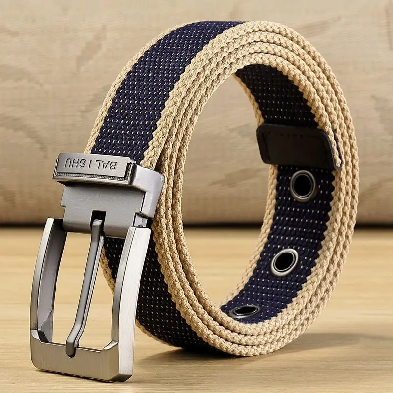 100-140cm Man Tactical Belt Mens Nylon Weave Canvas Belt For Jeans Knitted Military Pin Buckle Plus Long Belt Adjustable