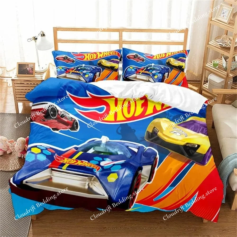 

Пододеяльник с изображением монстр-траков, наволочка Hot Wheels, комплект постельного белья для взрослых, мальчиков и девочек, украшение для спальни, подарок для детей, односпальный и двуспальный размеры