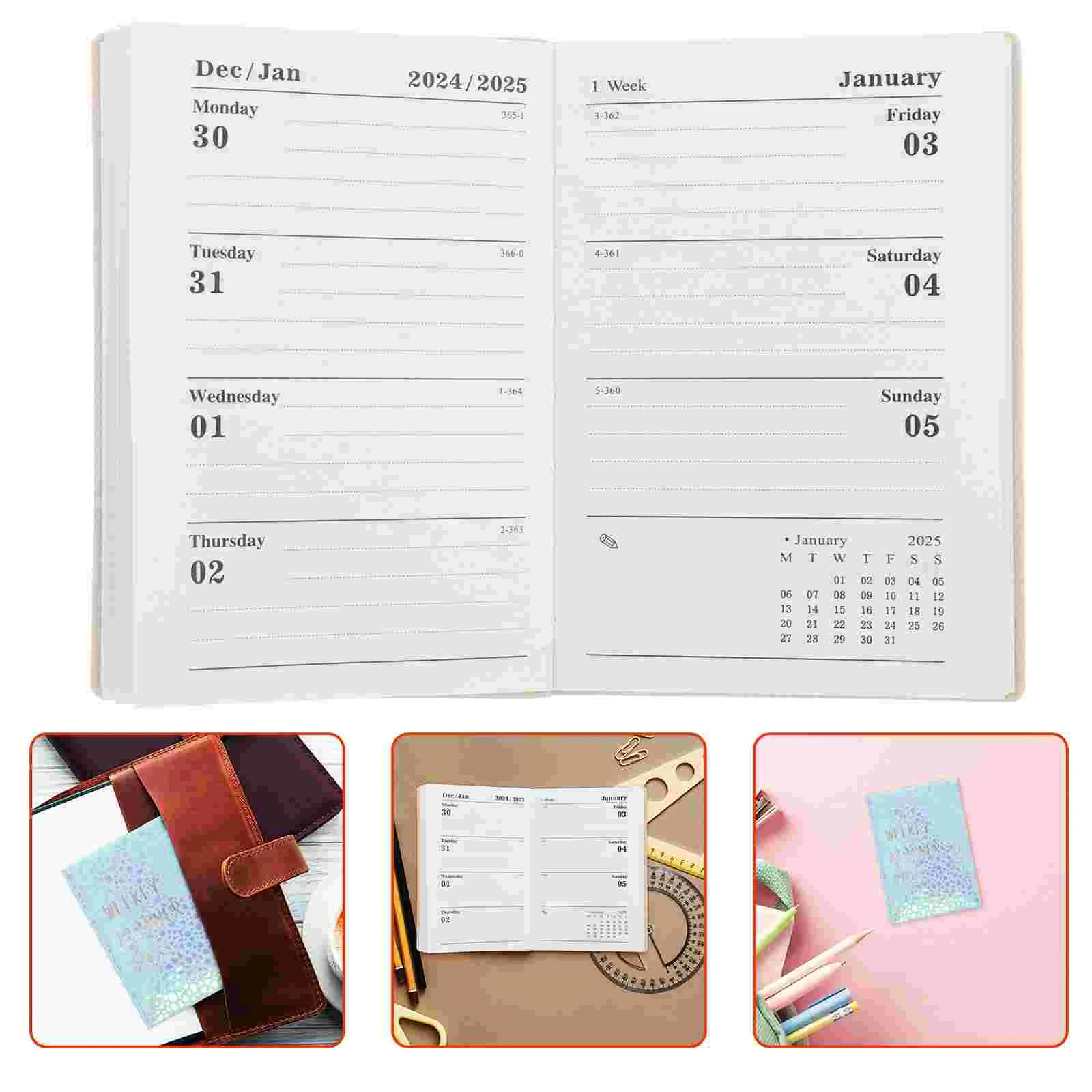 Small Calendar Mini Planner Notebook A4 Watercolour Sketchbook Paper Pocket Size