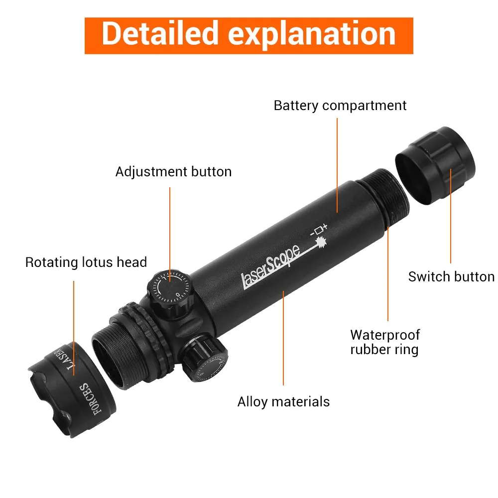 Rifle Laser Sight Tactical Green/Red Laser Dot Sight Scope with Pressure Switch Red Laser Pointer Rifle Gun Scope for Shooting