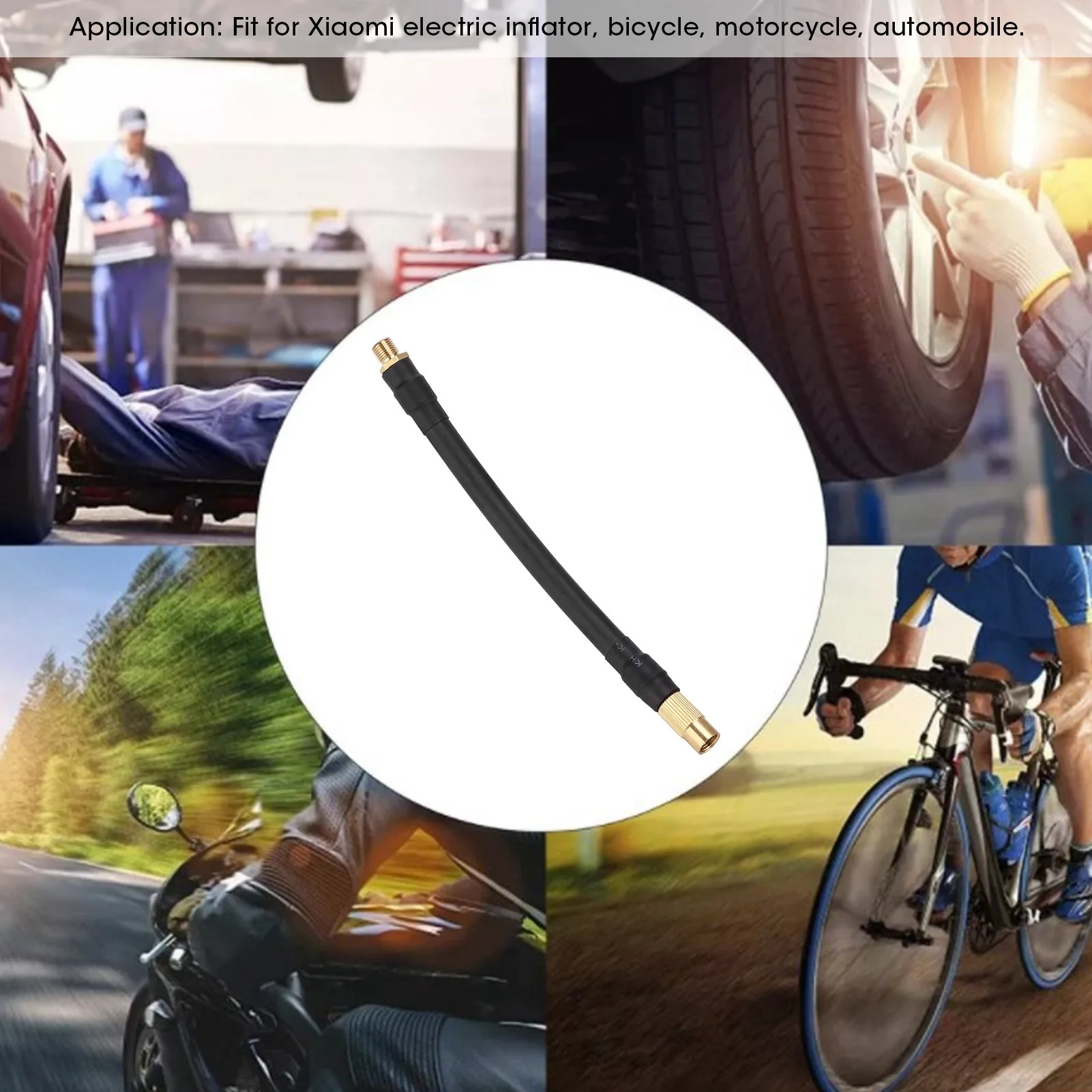 Tire Pump Hose 6.3in Tire Inflator Extension Hose Air Pump Tube Fit for Xiaomi Electric Inflator Bicycle Motorcycle Automobile