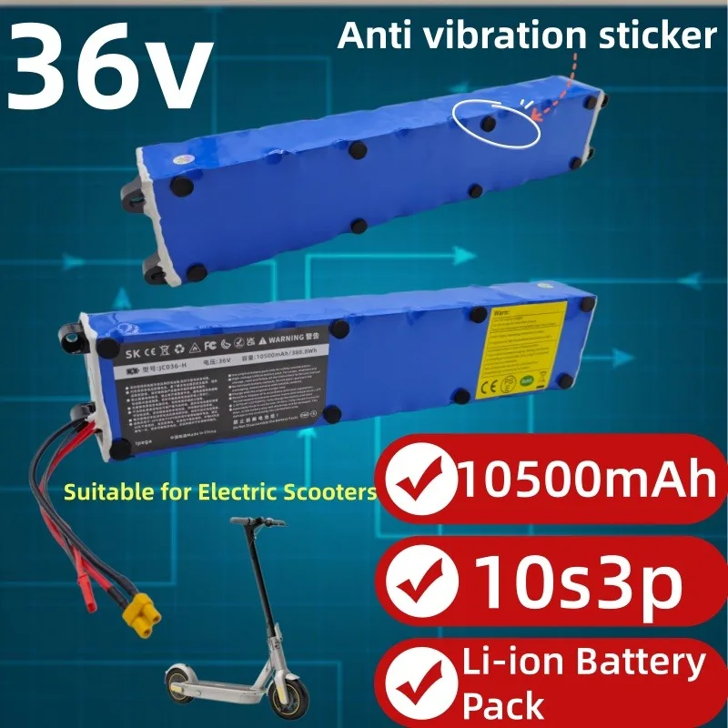 

Стабильное напряжение 36В + конструкция 10S3P, емкость 10500 мАч обеспечивает постоянную подачу энергии для электросамокатов.