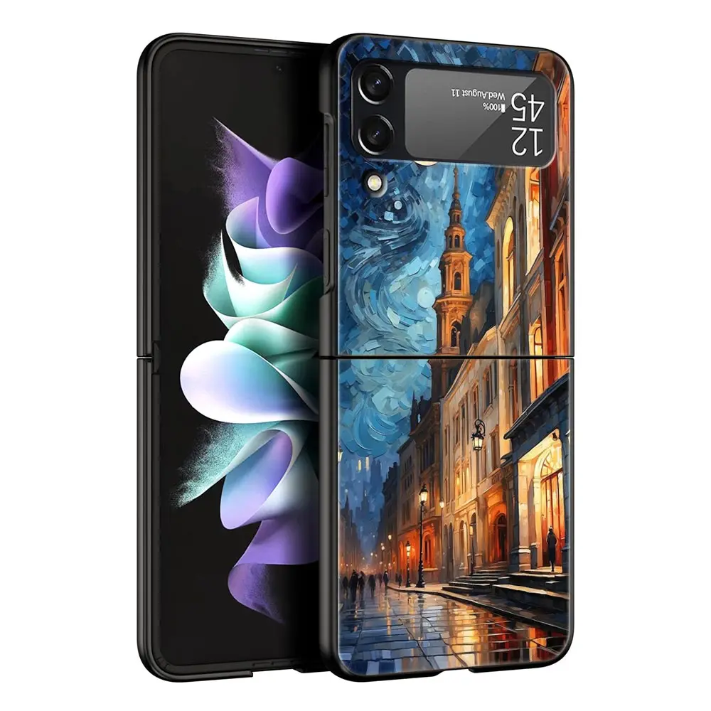 Coque de téléphone portable pliable Starry Night Van Gogh, coque rigide PC, Samsung Z Flip 3, 4, 5