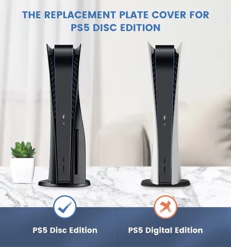 Imagen 2 del producto Funda con placa frontal PS5, placa PS5 personalizada para consola de disco PlayStation 5, carcasa dura, placas de cubierta de repuesto para PS5