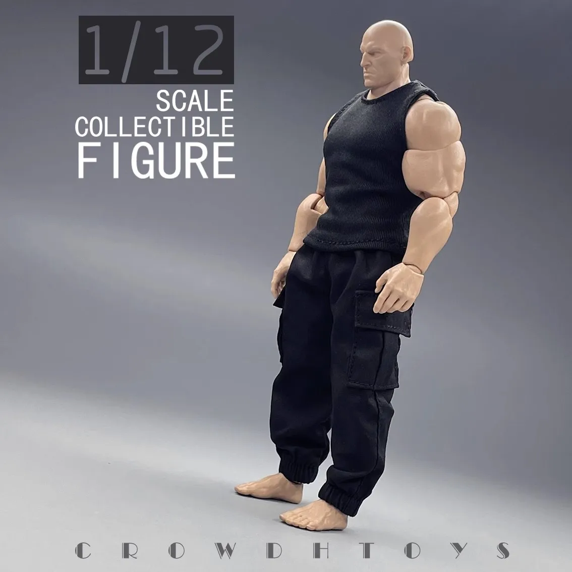 1:12 Scale Male Figure Vest Short Sleeves Overall Trouser Pants Clothes Model fit MUFF TOYS ADAM AD01 6