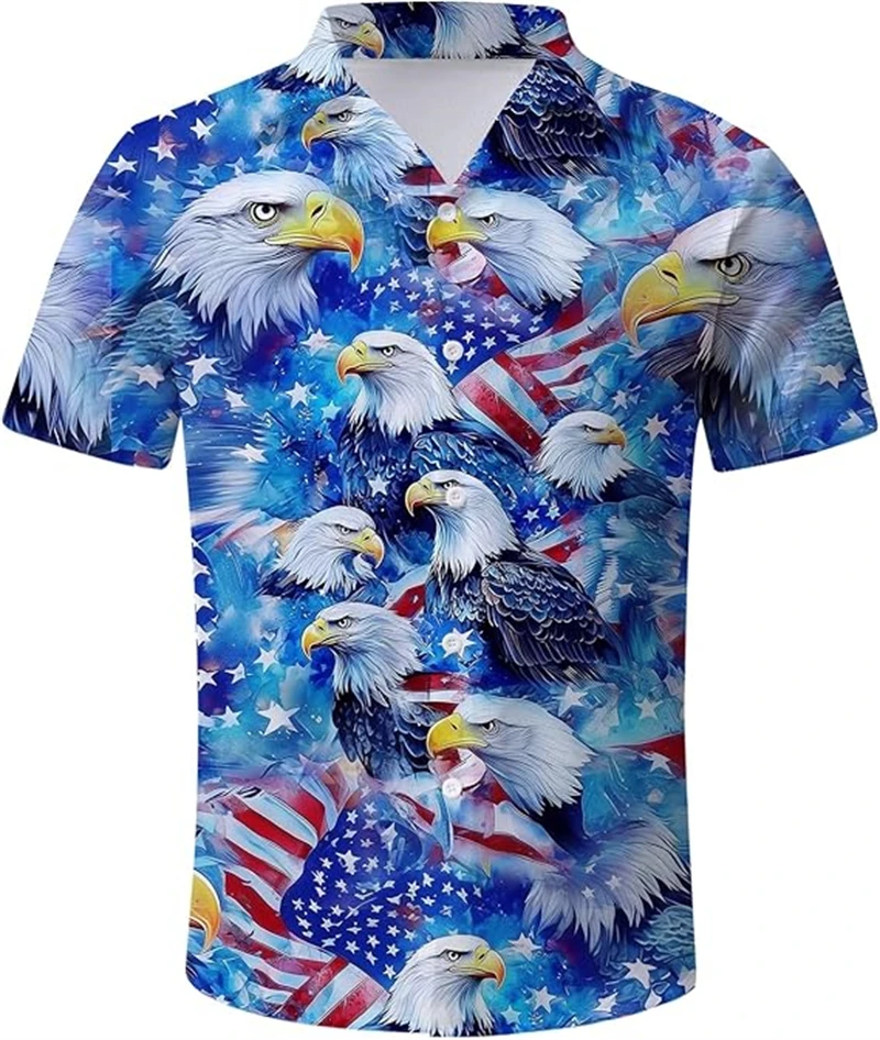 

3D Print Funny Mens Hawaiian Shirts Full Print Short Sleeve Button Up Beach Shirts Summer Oversized Blouse Shirt For Men Women