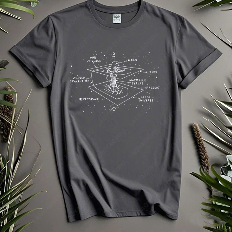 السماوية الثقب الدودي الوقت القطن التي شيرت الفضاء الاعوجاج الحفرة السوداء الكون تيز الفيزياء الفلكية علم الفلك البعد الرجال النساء بلايز