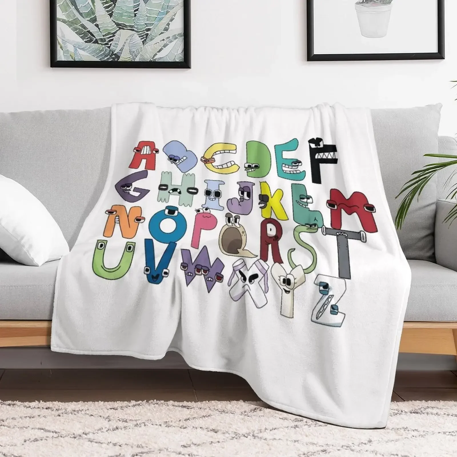 Alphabet Lore Latter A-Z Throw Blanket Softest anime blankets and throws Blankets