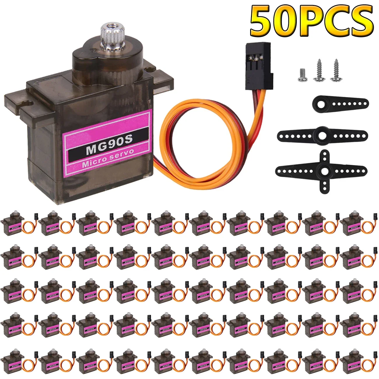 1/5/10/20/50PCS MG90S 9g Metal Gear Micro Tower Pro Servo Upgraded Sg90 Digital Servos For Rc Vehicle Helicopter Boat Car Models