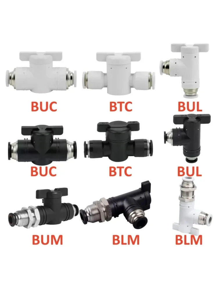 BUC BUL BUM 4 6 8 10 12mm raccord pneumatique connecteur rapide connecteur de Tube d'air vanne manuelle interrupteur de direction vanne à bille manuelle
