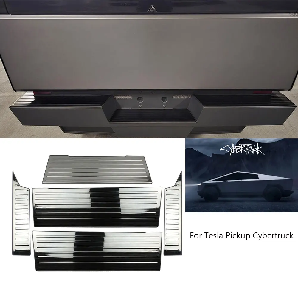 Rear Bumper Guard For Tesla Pickup Cybertruck 2024 2025 Stainless Steel Trunk Cover Anti-dirty Trim Car Truck Accessories