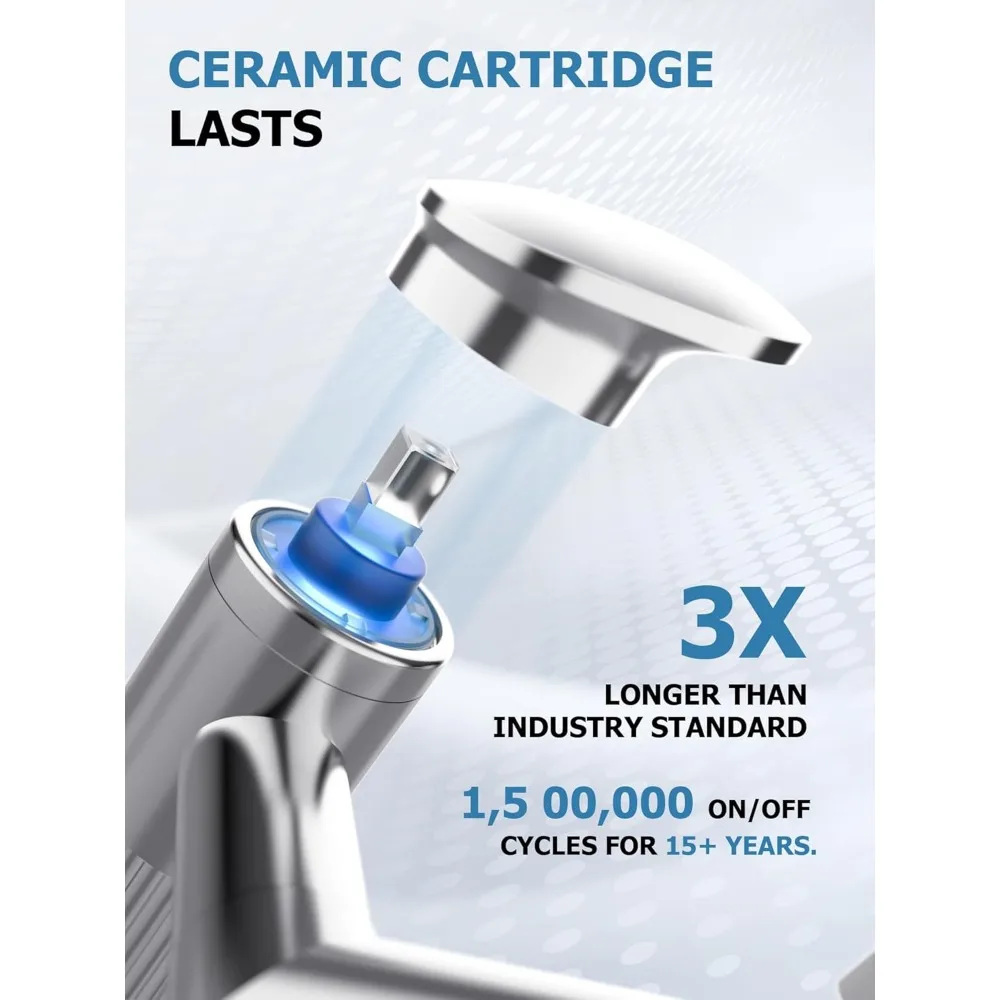 Rotatable Bathroom Faucet with Fahrenheit Temperature Display, Single Hole Vanity Sink Faucet featuring Dual Water Modes for Mod