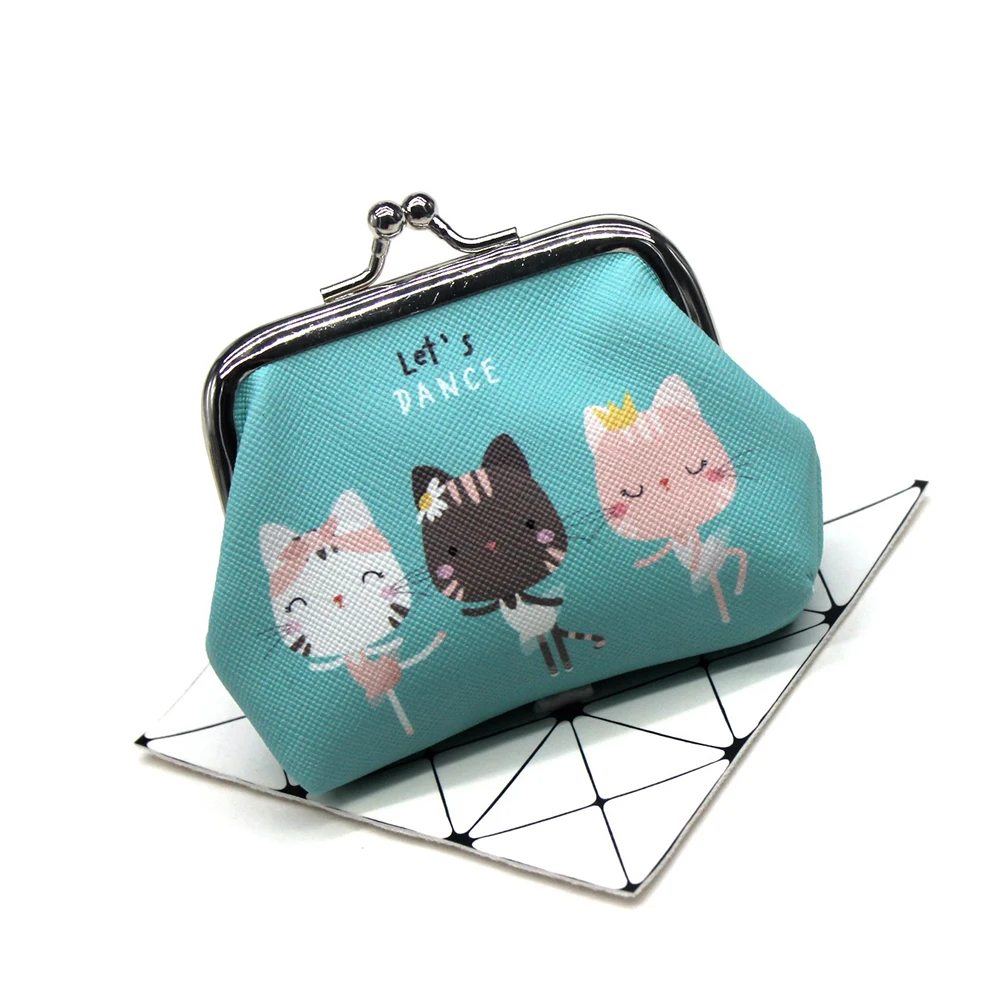 Women Girls Hasp Change Purse Clutch Money Bags Cartoon Cat Mini Wallets Coin Purses Keys Bags Zero Wallet