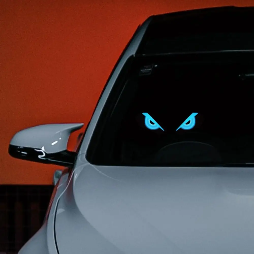 Creative Car Demon Eye Light Suction Cup Installation Flashing LED Atmosphere Light Dynamic Cool Rear Window Light Universal