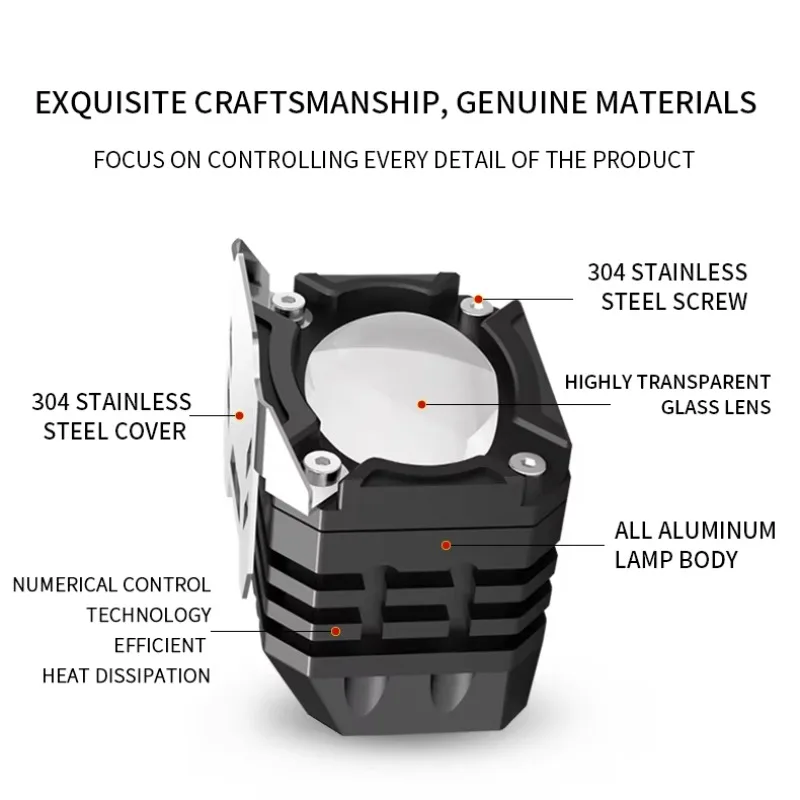 

Motorcycle Lighting Systems Motorcycle Headlight LED Auxiliary Lights Driving Strobe Lights 12V 72W with Low Beam and High Beam