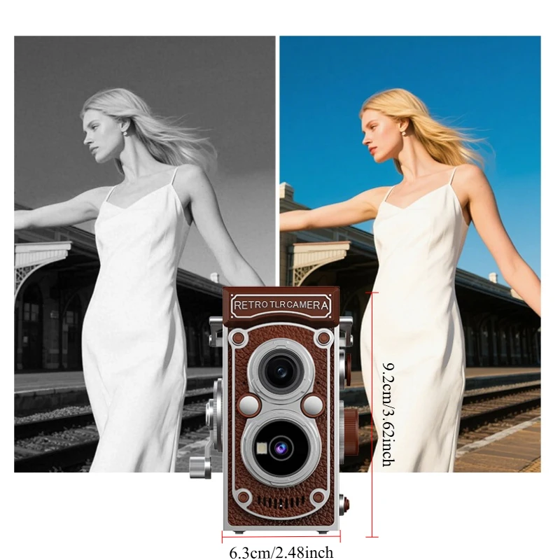 Fotografia 7: Câmera Digital Retro Mini 1080P com Design de Lente Dupla, Operação Manual com Joystick, Câmera Portátil de 1,54 Polegadas para Presente de Natal