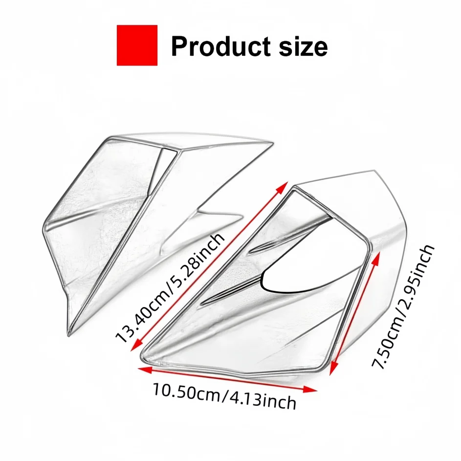 Aerodynamic Fixed Wing Fairing For Honda CBR650R, Motorcycle Spoiler, Riding Stability Upgrade, Black & Carbon Black