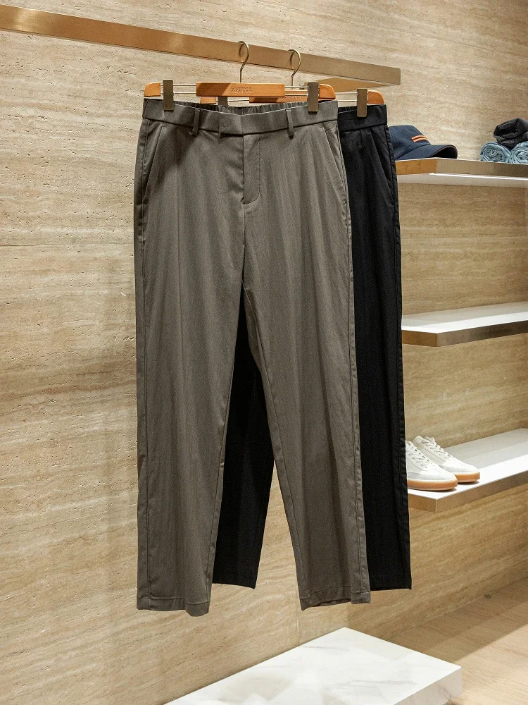 

PR Lyocell смешанные летние тонкие мужские повседневные деловые брюки в стиле Old Money