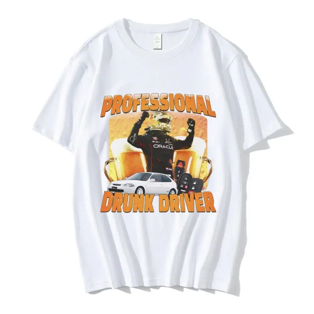Professional Drunk Driver Funny T-Shirt  Womens  Fashion Vintage Short Sleeve T-shirts  Casual Oversized T Shirts