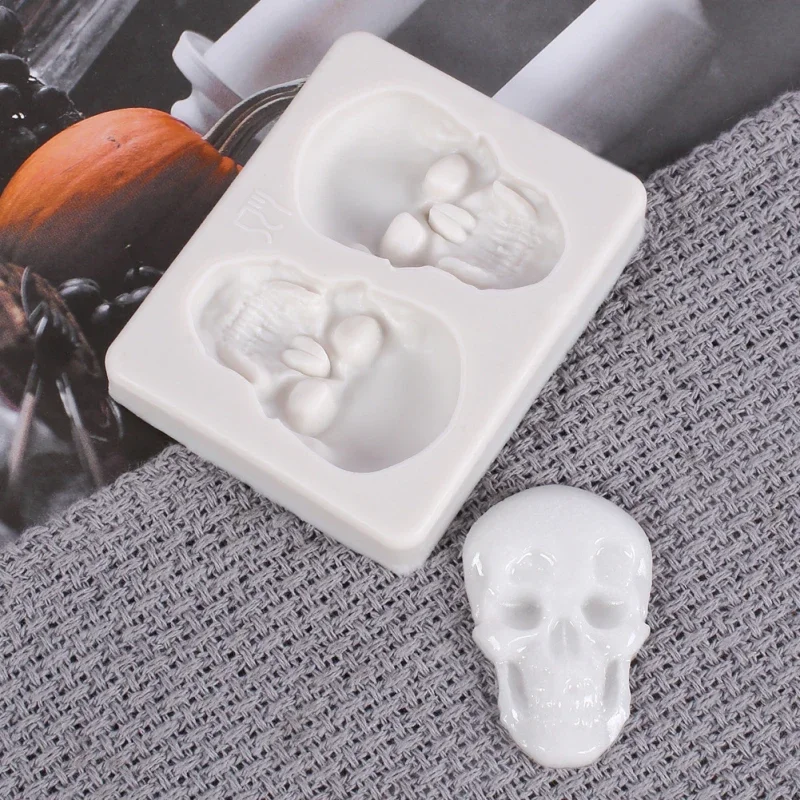 Halloween Skull Fondant Mould Silicone DIY Cookie Cutter Mold Cake Baking Kitchen Decor Chocolate Fudge Mould Lollipop Mold