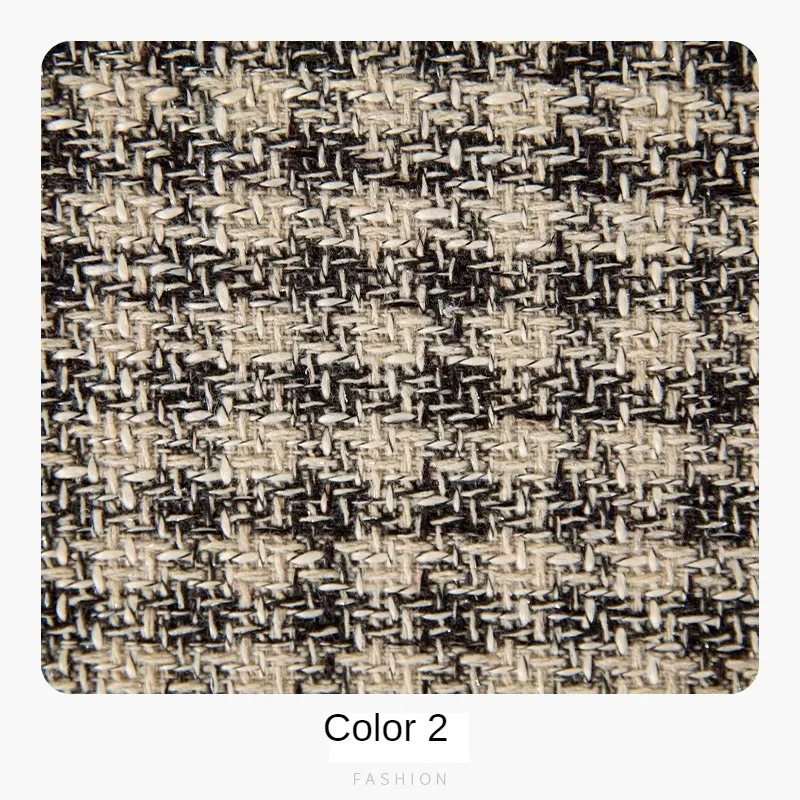 Fashion Tweed Fabric By The Meter for Clothes Coats Bags Sewing White Black Thousand-bird Plaid Pattern Textile Soft Comfortable