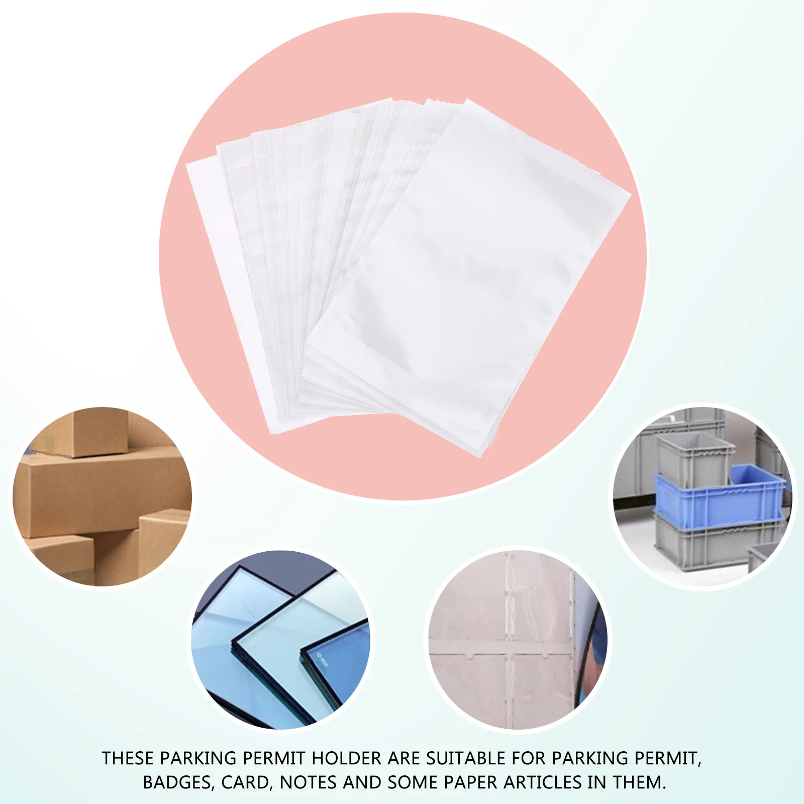 

100 Pcs Clear Envelope Shipping Label Box Bag Sleeve Pouches Bags for Packaging White Envelopes