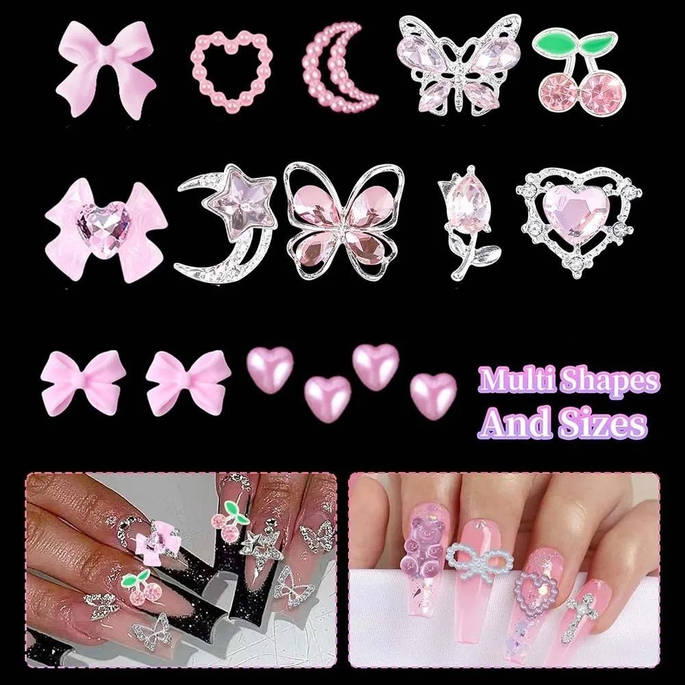 Accessori per Manicure, Strass 3D per Unghie, Cristalli di Vetro di Forme Miste, Glitter per Unghie, Gioielli Colorati a Forma di Orsetto