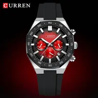 Reloj Deportivo Casual de Moda CURREN para Hombre, Cronógrafo con Correa de Silicona, Fecha Automática, Reloj de Pulsera de Cuarzo, Reloj Masculino