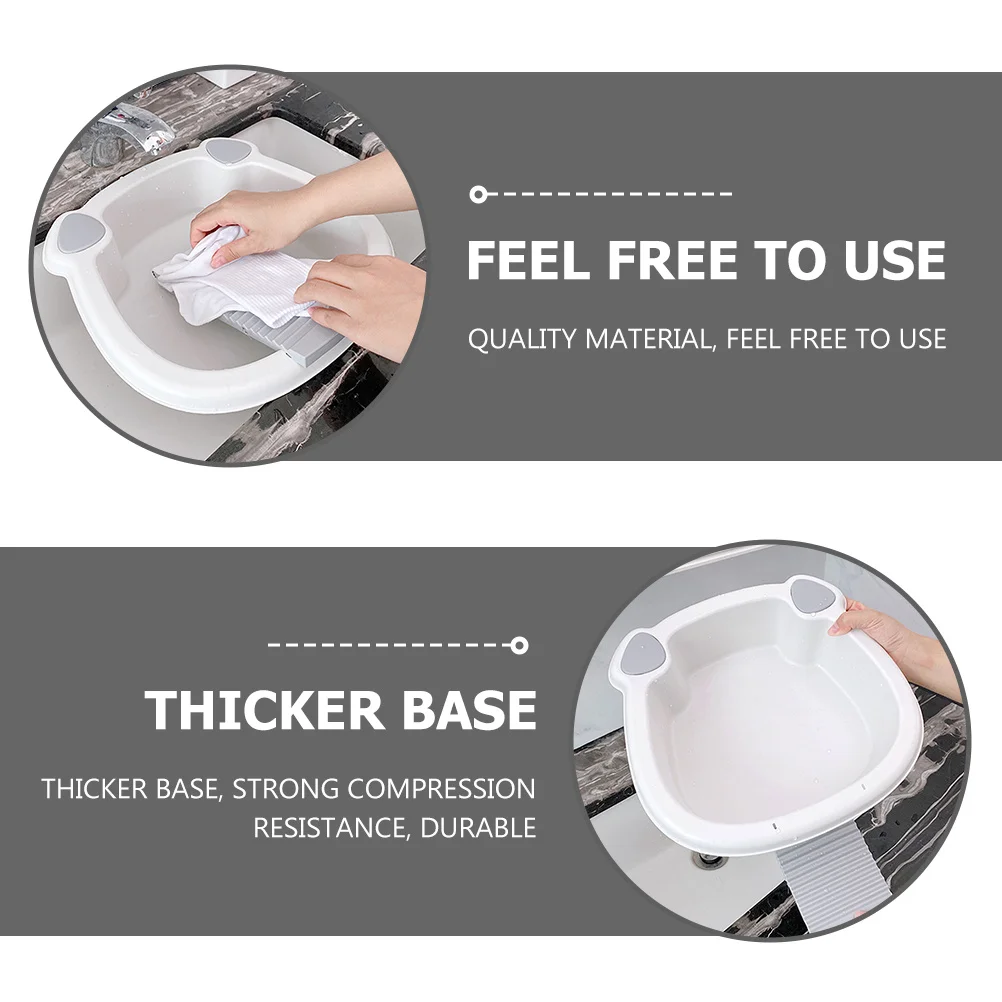 

1 Set Baby Wash Basin With Scrub Board For Handwashing Clothes Foot Face Cleaning Dorm Kitchen Camping Laundry Use Portable