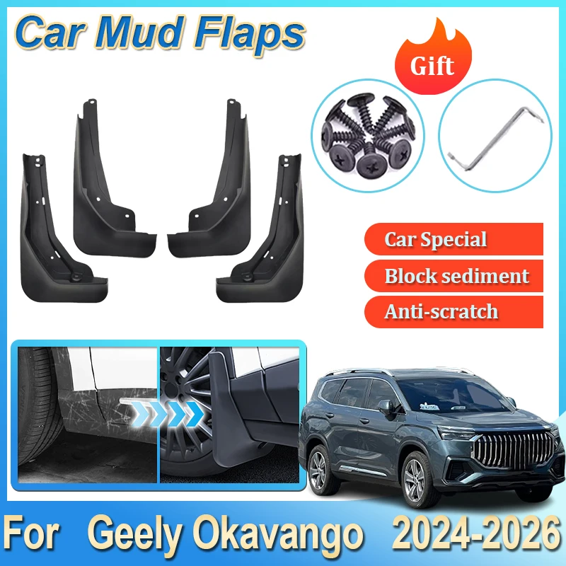 

Mud Flaps For Geely Okavango Haoyue L 2024 2025 2026 MK2 Car Anti-splash Mudguards Front Rear Fender Wheel Cover Car Accessories