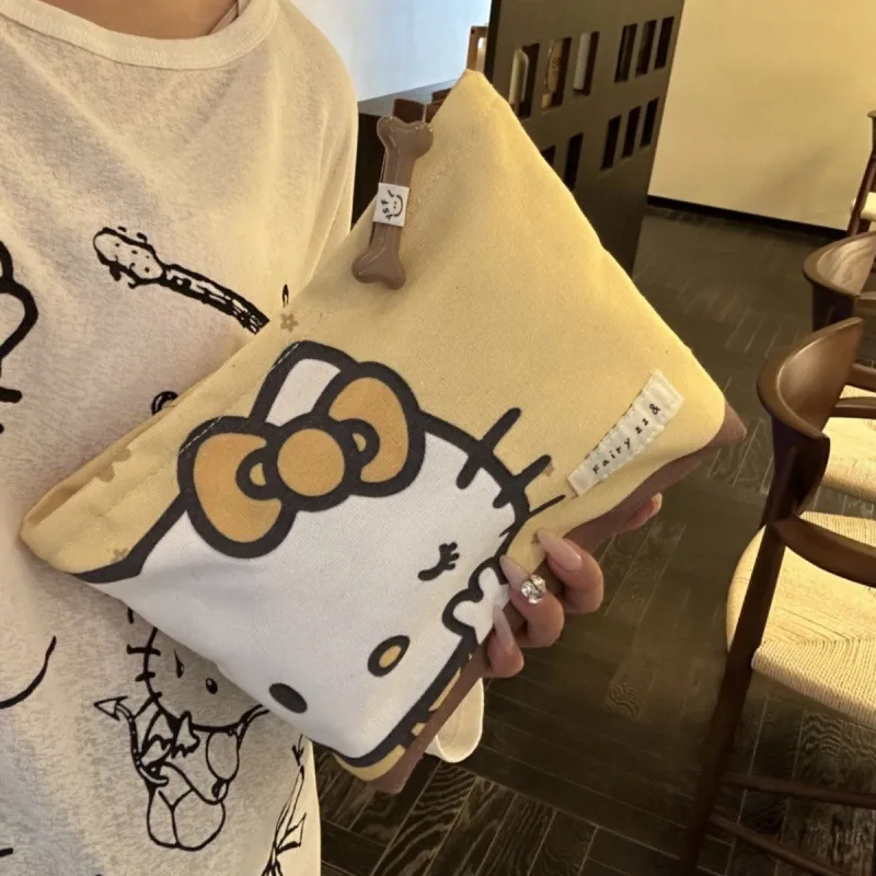 Kawaii Sanrio Hello Kitty Cosmetic Bag for Women Large Capacity Portable Stationery Storage Bag Earphone Bag Coin Purse Gifts